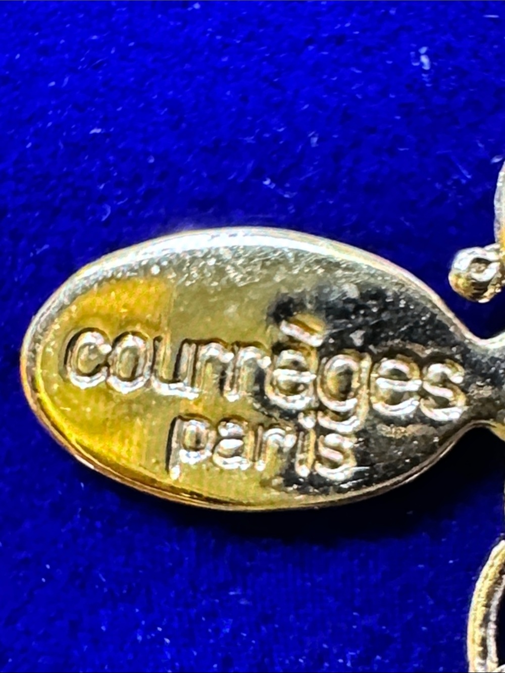Courreges Paris Gold Logo Circle Pendant Necklace - Picture 10 of 12
